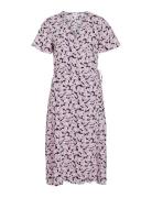 Vilovie S/S Wrap Midi Dress/Su - Noos Knælang Kjole Purple Vila