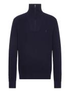 Waffle Wool-Cotton Quarter-Zip Sweater Tops Knitwear Half Zip Jumpers ...