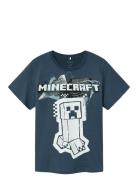 Nkmjin Minecraft Ss Top Box Noos Bfu Tops T-Kortærmet Skjorte Blue Nam...