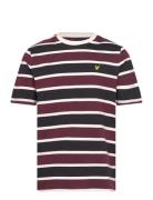 Stripe T-Shirt Tops T-Kortærmet Skjorte Burgundy Lyle & Scott