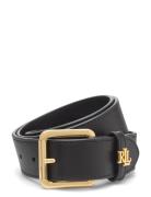 Logo-Keeper Leather Belt Bælte Black Lauren Ralph Lauren
