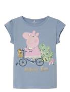 Nmfjasmine Peppapig Ss Top Cplg Tops T-Kortærmet Skjorte Blue Name It