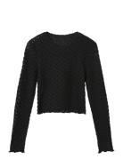 Nlfralma Ls Crop Top Tops T-shirts Long-sleeved T-Skjorte Black LMTD