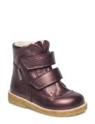 Boots - Flat - With Velcro Vinterstøvler Med Burrebånd Purple ANGULUS