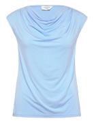 Viscose T-Shirt Tops T-shirts & Tops Sleeveless Blue Rosemunde