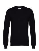 Ecovero L/S O-Neck Knit Tops Knitwear Round Necks Black Lindbergh