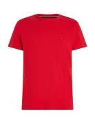 Stretch Slim Fit Tee Tops T-Kortærmet Skjorte Red Tommy Hilfiger