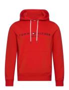 Tommy Logo Hoody Tops Sweatshirts & Hoodies Hoodies Red Tommy Hilfiger