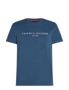 Tommy Logo Tee Tops T-Kortærmet Skjorte Blue Tommy Hilfiger