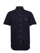 Featherweight Mesh-Ssl-Knt Tops Shirts Short-sleeved Navy Polo Ralph L...