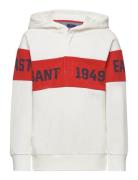 D1. Gant Chest Stripe Hr Tops Sweatshirts & Hoodies Hoodies White GANT