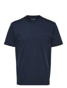 Slhcolman Ss O-Neck Tee Noos Tops T-Kortærmet Skjorte Navy Selected Ho...