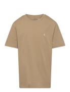 Cotton Jersey Crewneck Tee Tops T-Kortærmet Skjorte Khaki Green Ralph ...