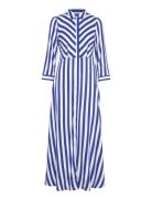 Yassavanna Long Shirt Dress S. Noos Maxikjole Festkjole Blue YAS