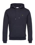 Zain Ls Hoodie Tops Sweatshirts & Hoodies Hoodies Blue Farah