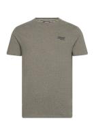 Essential Logo Emb Tee Tops T-Kortærmet Skjorte Khaki Green Superdry