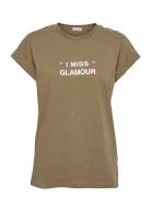 Stanley Glamour Tee Tops T-shirts & Tops Short-sleeved Brown DESIGNERS...