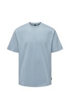 Onsfred Life Rlx Ss Tee Noos Tops T-Kortærmet Skjorte Blue ONLY & SONS