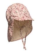 Summer Hat W. String Solhat Pink En Fant