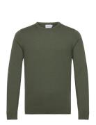Superior Wool Crew Neck Sweater Tops Knitwear Round Necks Green Calvin...
