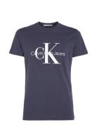 Core Monologo Slim Tee Tops T-Kortærmet Skjorte Navy Calvin Klein Jean...