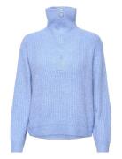 Onlbaker L/S Zip Pullover Knt Noos Tops Knitwear Jumpers Blue ONLY