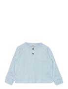 Rib Jersey T-Shirt W. Ls Tops T-shirts Long-sleeved T-Skjorte Blue Cop...