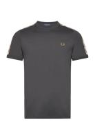 C Tape Ringer T-Shirt Tops T-Kortærmet Skjorte Grey Fred Perry