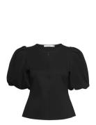 Blancagz Blouse Tops Blouses Short-sleeved Black Gestuz