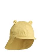 Gorm Linen Sun Hat With Ears Solhat Yellow Liewood