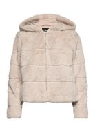 Onlmisty Fur Hooded Jacket Otw Outerwear Faux Fur Beige ONLY