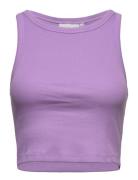 Drewgz Cropped Top Tops T-shirts & Tops Sleeveless Purple Gestuz