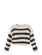Nkfriony Ls Boxy Short Knit Pb Tops Knitwear Pullovers Multi/patterned...