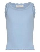 Rkbeatha Sl Top W/ Lace Tops T-shirts Sleeveless Blue Rosemunde Kids