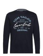Longsleeve With Print Tops T-Langærmet Skjorte Black Tom Tailor