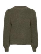 Slfmola Mia Ls Knit O-Neck Tops Knitwear Jumpers Green Selected Femme