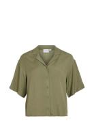 Vipricil S/S Shirt - Noos Tops Shirts Short-sleeved Green Vila