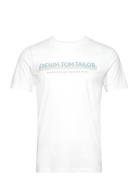 Printed T-Shirt Tops T-Kortærmet Skjorte White Tom Tailor