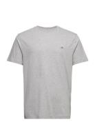 Reg Shield Ss T-Shirt Tops T-Kortærmet Skjorte Grey GANT
