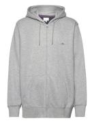 Reg Shield Full Zip Hoodie Tops Sweatshirts & Hoodies Hoodies Grey GAN...