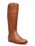 Justine Burnished Leather Riding Boot Lange Støvler Brown Lauren Ralph...