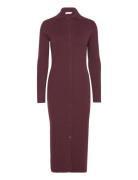 Essential Rib Shirt Dress Knælang Kjole Burgundy Calvin Klein