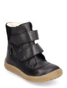 Boots - Flat - With Velcro Vinterstøvler Med Burrebånd Black ANGULUS
