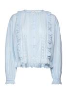 Rosilla-M Tops Blouses Long-sleeved Blue MbyM