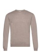 Extrafine Merino Knit Tops Knitwear Round Necks Beige S.T. VALENTIN