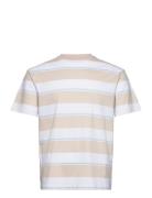 Relaxed Striped T-Shirt Tops T-Kortærmet Skjorte Beige Tom Tailor