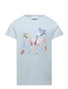 Top Ss Butterfly And Flower Tops T-Kortærmet Skjorte Blue Lindex