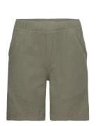 Shorts Linen Blend Bottoms Shorts Khaki Green Lindex