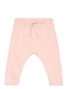 Trousers Slub Solid Bottoms Trousers Pink Lindex