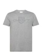 Logo Ss T-Shirt Tops T-Kortærmet Skjorte Grey GANT